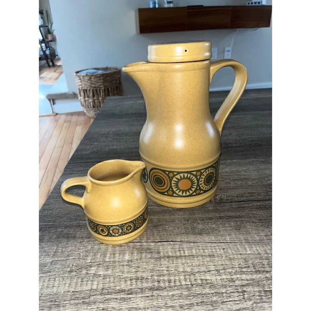 Kiln Craft Bacchus Large Coffee Pot Jug Retro 1970's Vintage Kilncraft and milk